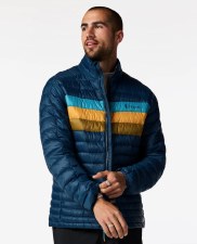 2027 Cotopaxi Men's Fuego Down Jacket Indigo Stripes Small