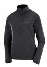 2027 Salomon Women's Essential Lightwarm Half Zip Deep Black Large
