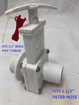 WATERWAY GATE VALVE W/BARBED HOSE ADPT