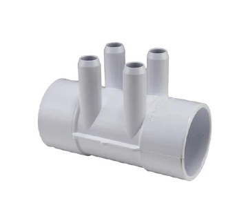 WATERWAY SPA MANIFOLD 2"S X 2"S X (4) 3/4" HOSE BARB PORTS 672-4170