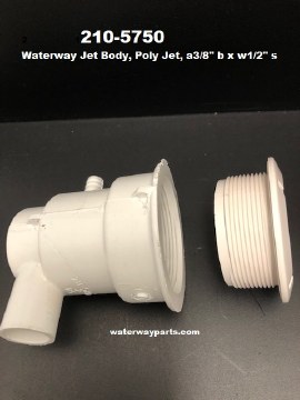WATERWAY POLY JET BODY, 3/8&quot; BARB X 1/2&quot; S