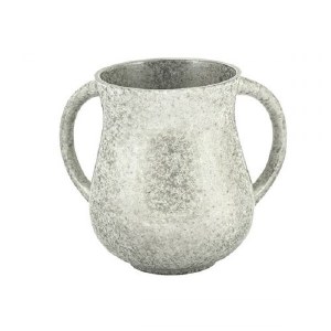 Wash Cup Metal Silver Colored Marble Design by Yair Emanuel