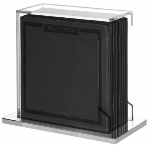 Lucite Bencher Holder Includes Set Of 8 Faux Square Black Benchers Silver Accent Base Ashkenaz 5"