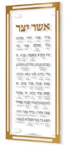 Lucite Interlinear Asher Yatzar Wall Hanging Classic Design Gold 13"