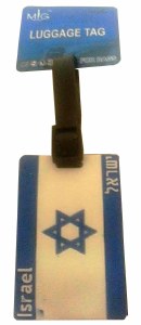 Luggage Tag Israeli Flag Colors and Shape