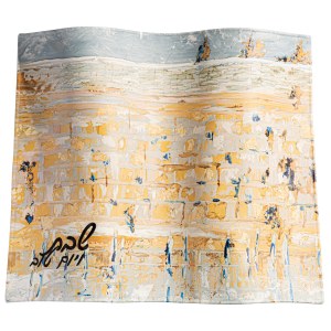 Faux Leather Challah Cover Painted Kosel Design 17.5" x 22"