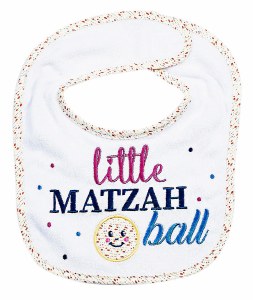 Little Matzah Ball Embroidered Passover Bib
