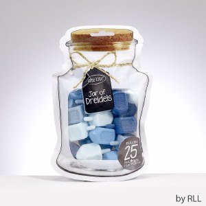 Plastic Dreidels in a Jar Medium Size Blue 25 Pieces