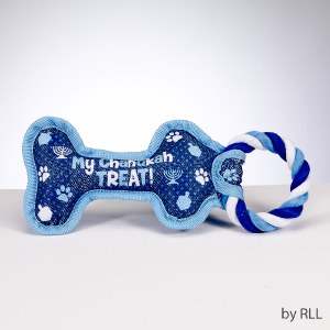Chewdaica Chanukah Bone Squeaky Dog Toy