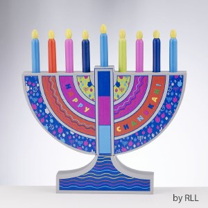 My Play Wood Menorah Child Play Set With Removable Wood Candles