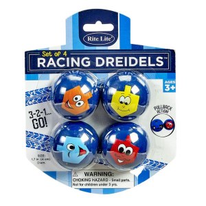 Chanukah Racing Dreidels 4 Pack