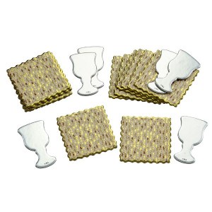 Passover Tablescatters Foiled Matzah and Wine Goblet Design 18 Pack