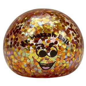 Squish Matzah Ball Metallic Glitter Toy 3"