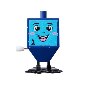 Chanukah Jumping Dreidel Blue 2.5"