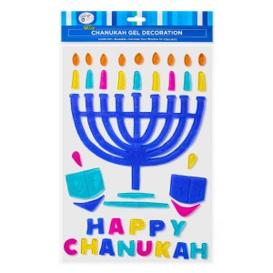 Chanukah Window Gel Decoration Glitter Design Jumbo Size
