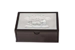 Bencher Holder Box Wood and Silver Plated Cover