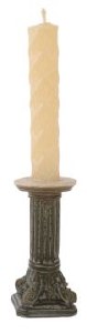 Decorative Wax Havdallah Candle Amudei Shlomo Holder Design Cream Gray 11"