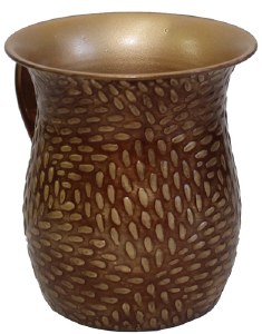 Stainless Steel Wash Cup Brown and Gold Design