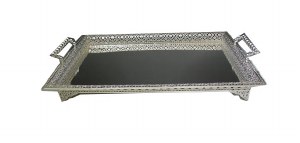 Serving Tray with Handles Silver Plated 20" x 14"