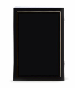 Mincha Maariv Booklet Custom Embossment Blank Cover Gold Border Design Black Sefard [Paperback]