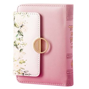 Eis Ratzon Siddur with Tehillim Faux Leather Floral Style Magnet Closure Small Size Edut Mizrach Pink