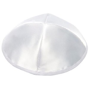 White Satin Wedding Kippah 20cm