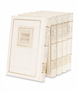 Machzor Eis Ratzon 5 Volume Boxed Set Faux Leather Choshen Style Ivory Ashkenaz [Hardcover]