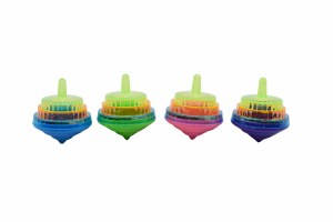 Plastic Musical Light Up Dreidel Assorted Colors 4 Pack
