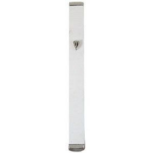 Aluminum Mezuzah 12 cm- White with Cork