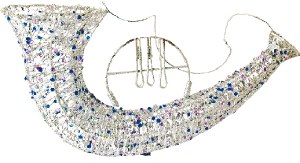 Wired Cornet with Beads and Glitter Hanging Sukkah Decoration Assorted Colors