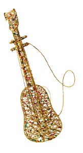 Wired Violin with Beads and Glitter Hanging Sukkah Decoration Assorted Colors