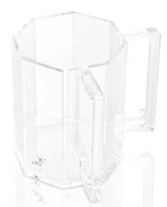 Lucite Wash Cup Hexagon Shape Clear 5"
