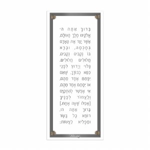 Asher Yatzar Lucite Plaque Modern Design Gray Ashkenaz