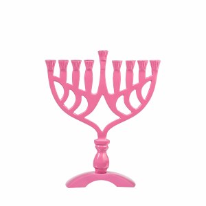 Pink Candle Menorah 7.5"