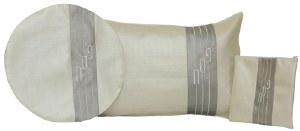 Pesach Seder Set Vinyl 3 Piece Cream and Silver Sectioned Design