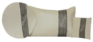 Pesach Seder Set Vinyl 3 Piece Cream and Dark Grey Sectioned Design