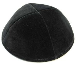 Black Velvet Kippah 4 Part No Rim Size 9