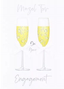 Greeting Card Engagement Bubbly Champagne Glasses Design
