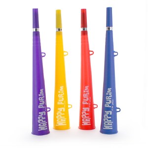 Purim Vuvuzela Plastic Party Blower 1 Count Assorted Colors