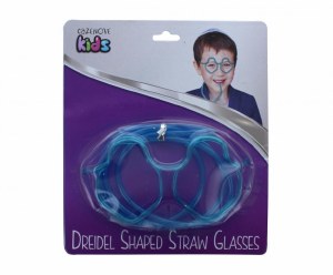 Dreidel Shaped Straw Glasses Assorted Colors 1 Piece