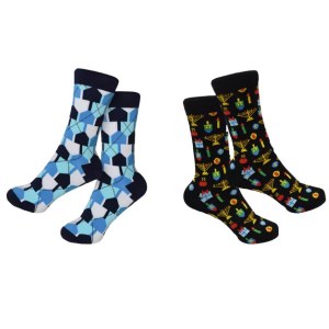 Chanukah Crew Socks Holiday Theme Design 2 Pack Adult Size 6.5-9