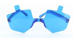 Chanukah Party Glasses Dreidel Shaped Assorted Colors Single Piece