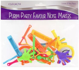 Purim Party Favor Noise Makers Assorted Designs 12 Pack