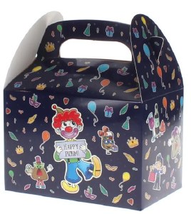 Purim Gable Gift Boxes Clown Design Blue