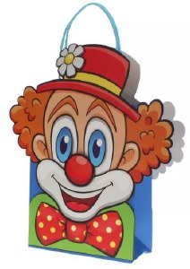 Luxury 3D Purim Paper Bag Clown Design 14"