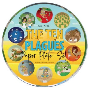 Passover Paper Plates Ten Plagues Design 9" 10 Count