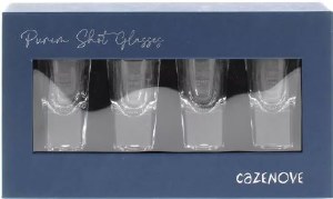 Glass Purim Shot Glasses Clear 4 Pack