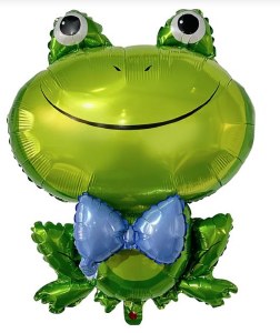 Foil Tabletop Frog Balloon with Bow Tie 16.5"