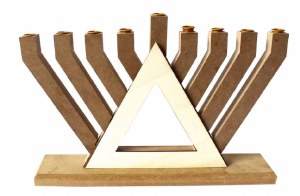 Wood Candle Menorah Create Your Own Kit 12" x 6"