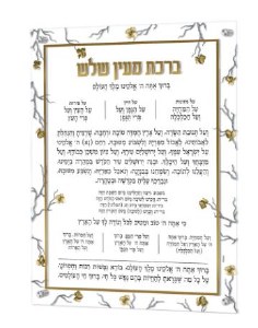 Lucite Al Hamichya Wall Hanging Plaque Hebrew Golden Branch Design 16" x 20"